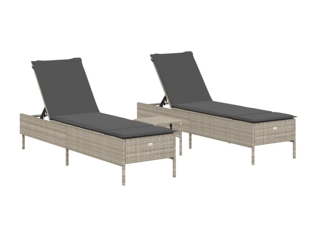 Ensemble Chaises Longues - Gris