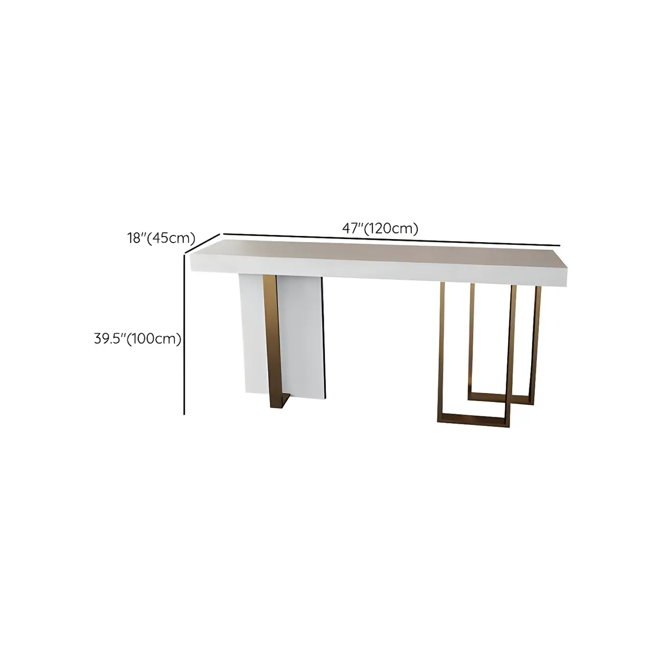 Glam White Faux Marble Gold Legs Bar Tables