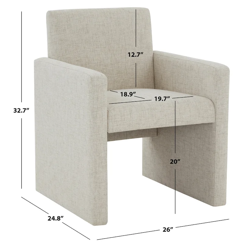 Gunna Linen Arm Chair - 26 W x 25 D x 33 H - 26Wx25Dx33H