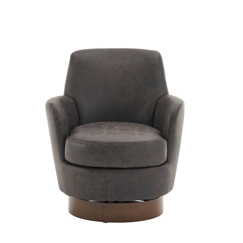 Swivel Round Accent Chairs Armchair with Stainless Steel Base