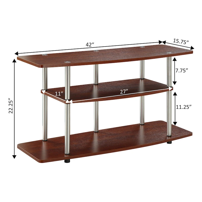 Convenience Concepts Designs2Go No Tools 3 Tier Wide TV Stand