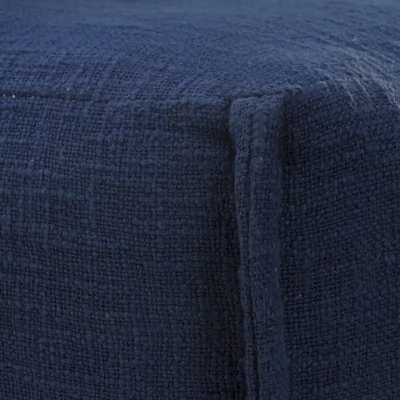 Sevita Handcrafted Solid Navy Pleated Pouf