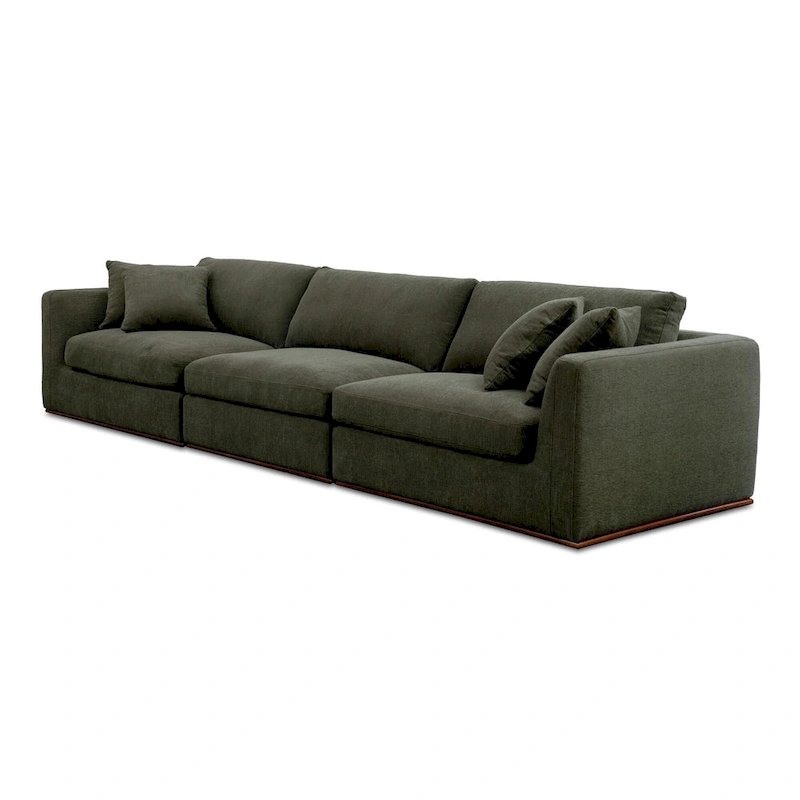 NADAAL STUDIOS Rio Modular Sofa With Rubber Wood Base - 136.2W x41D x23.6H