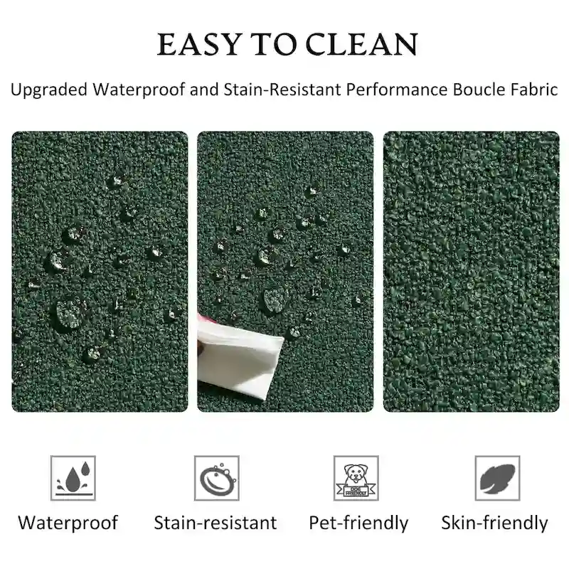 KINWELL 34 Poly Blend Boucle Fabric Upholstered Swivel Armchair