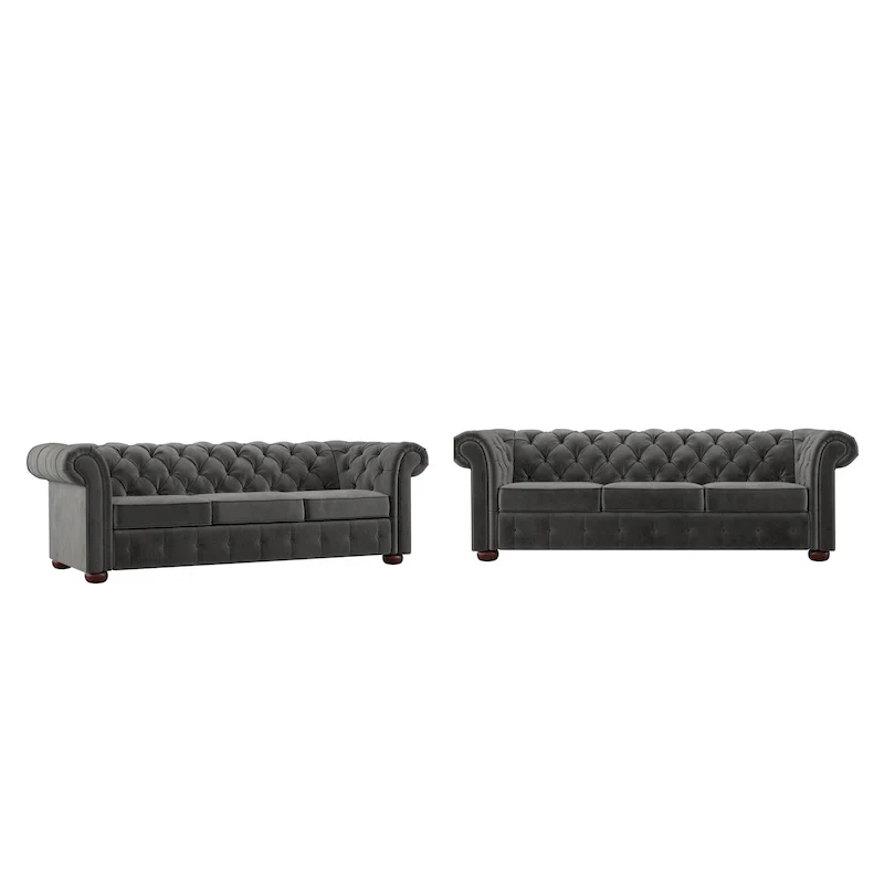 Gdansk Tufted Scroll Arm Chesterfield Sofa