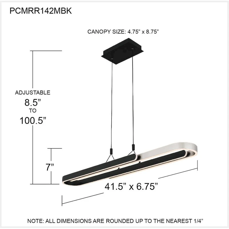 Mira Integrated LED Matte Black Island Light