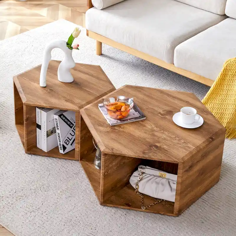 Minimalist patterns hexagonal Coffee Table Set