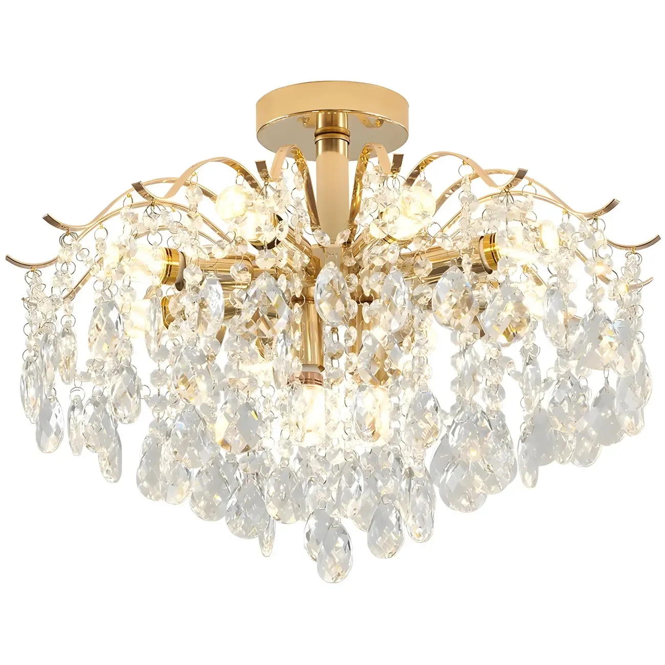 Dining Room Multi-Light Crystal Water Drop Chandelier
