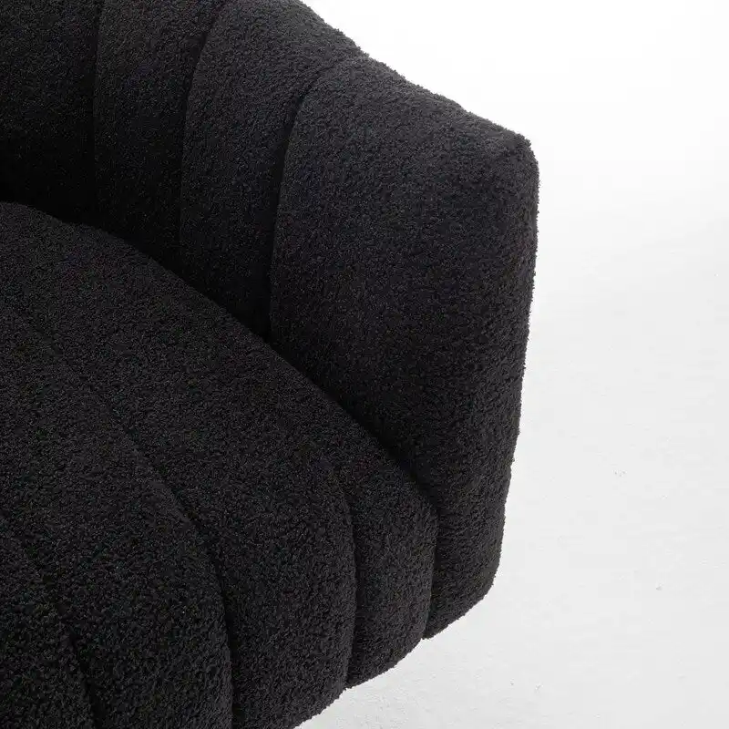 SEYNAR Modern Glam Velvet Upholstered Round Swivel Accent Barrel Chair