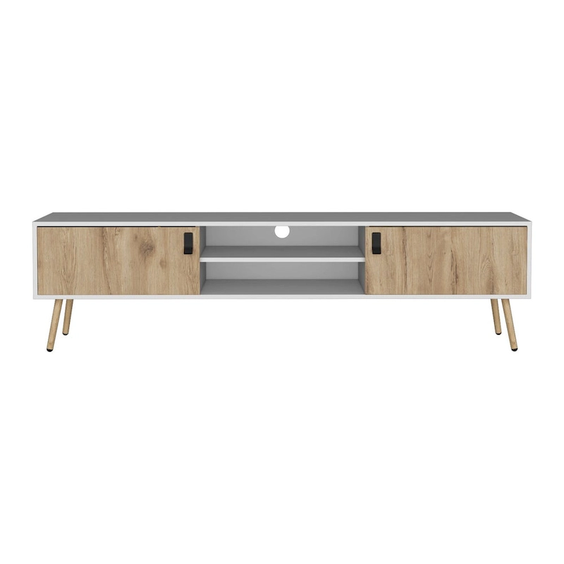 Huna TV stand Dual-Tone With Two Cabinets and Shelves