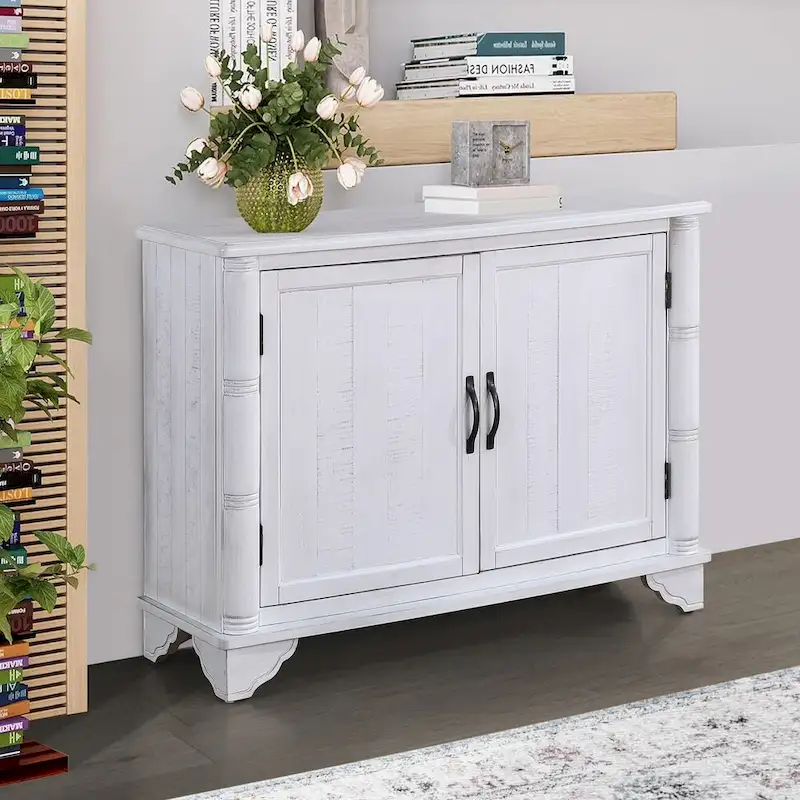 Mid Century 40 Sideboard Buffet Console Table with Adjustable Shelf