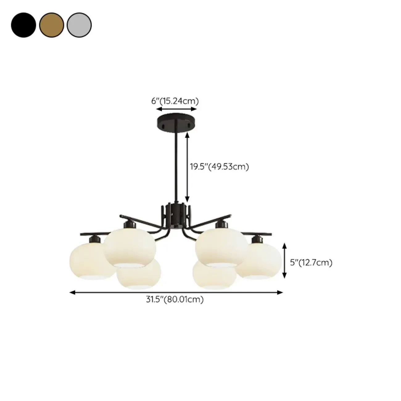 Modern Glass Globe Chandelier Adjustable Hanging Length