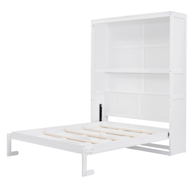 Queen Size Murphy Bed Wall Bed with Shelves