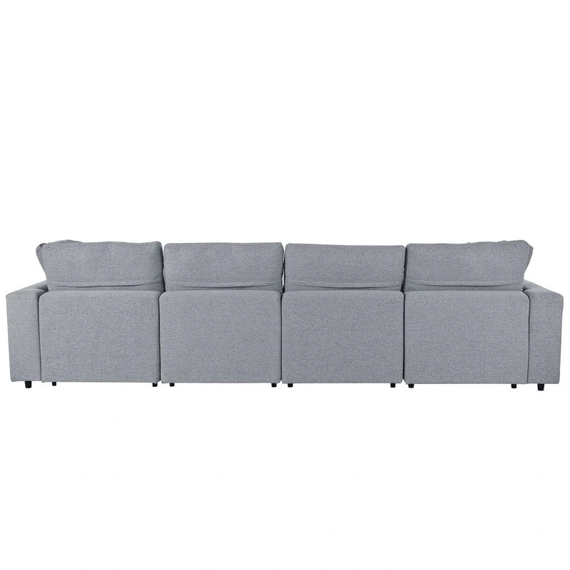 U-Shape Sectional Sofa, 2 Large Chaise with Removable Ottomans