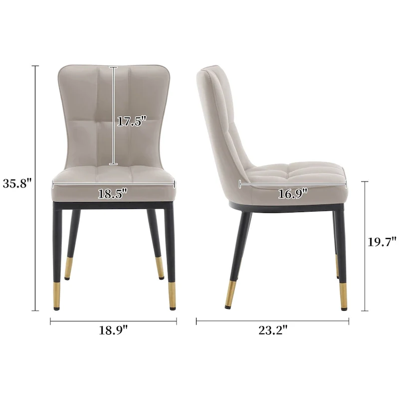 Upholstered Dining Chairs Set of 2 with Metal Legs