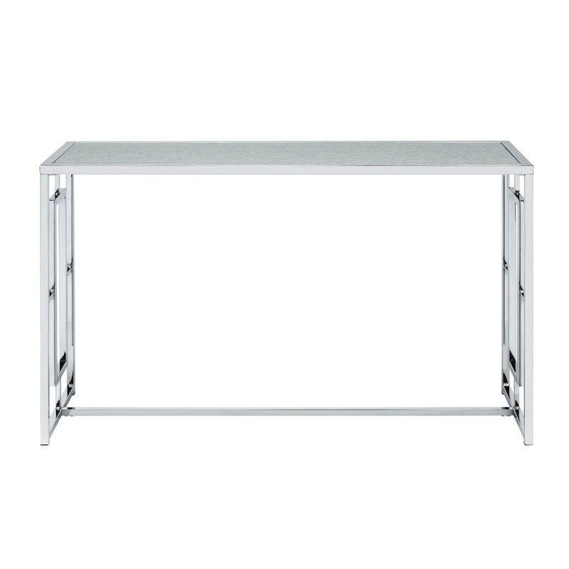 Glitterati Glam Chrome 48-inch Ripple Glass Sofa Table