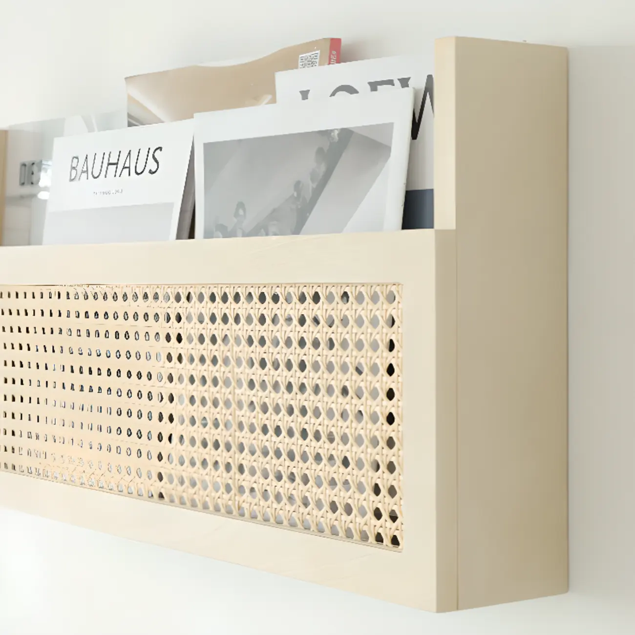 Simple Natural Wooden Open Back Wall-Mounted Bookshelves