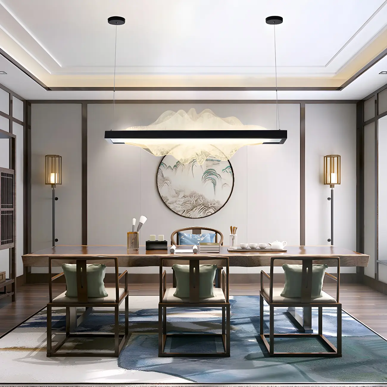 Modern Metal Rectangular Unique Pendant Light