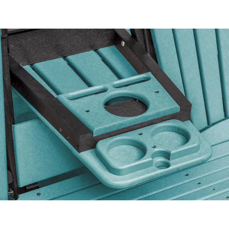 American Furniture Classics Two Seat Fan Back Glider with Drop Down Table/Cup Holder - N/A