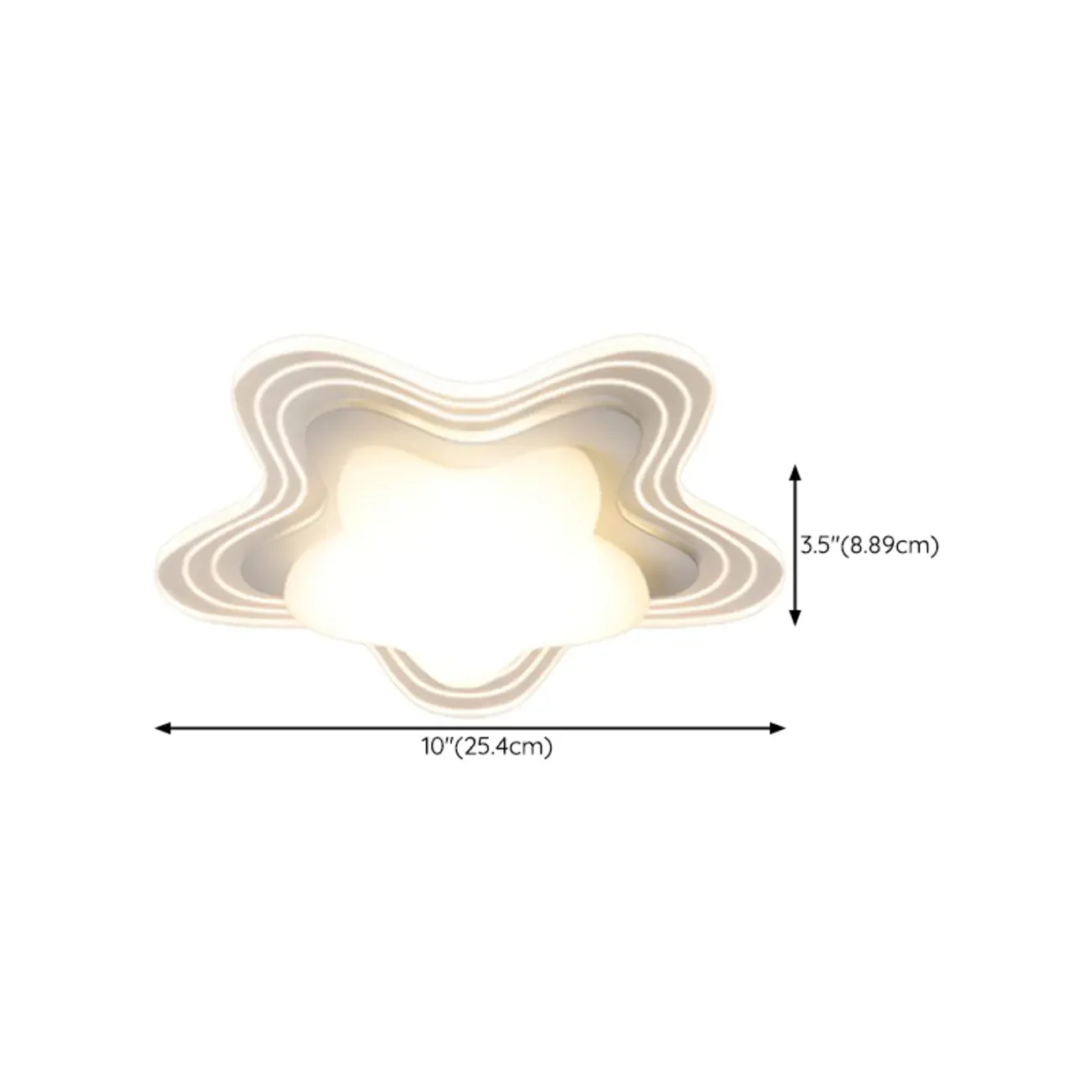 Mini White Artistic Flower Shade Flush Ceiling Light Dimmable