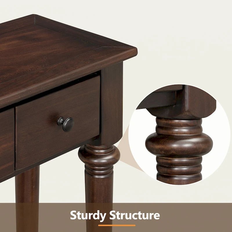 Entryway Table with 4 Drawers(Espresso)