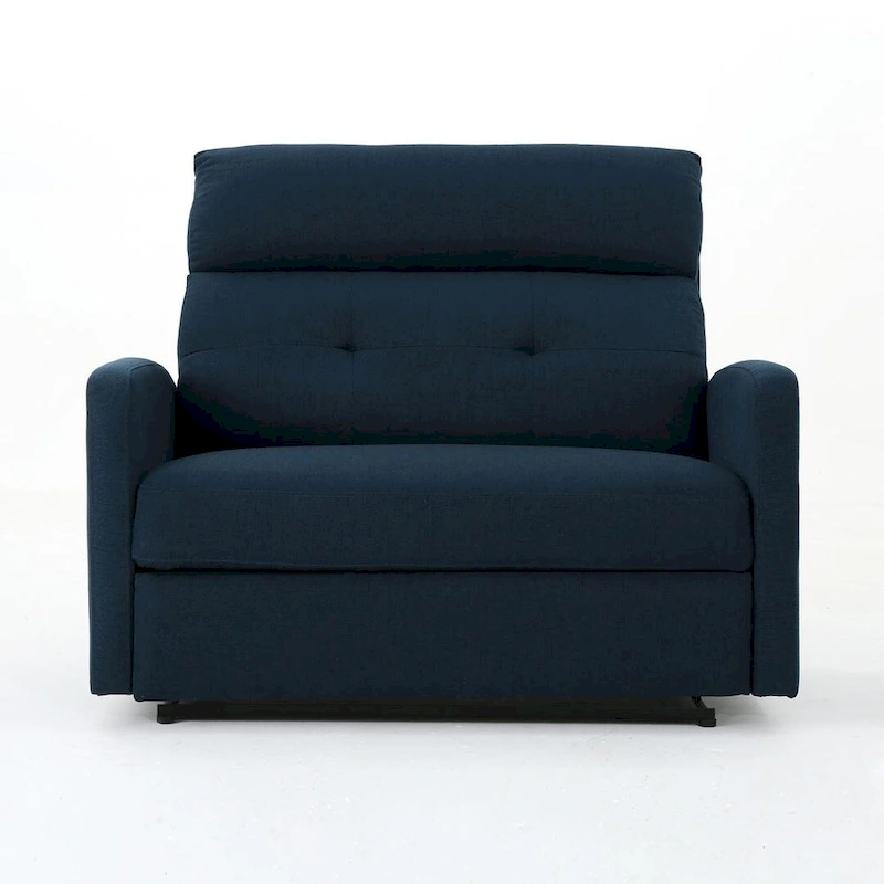 Modern Fabric Double Seat Recliner Chair with Plush Cushions by Christopher Knight Home