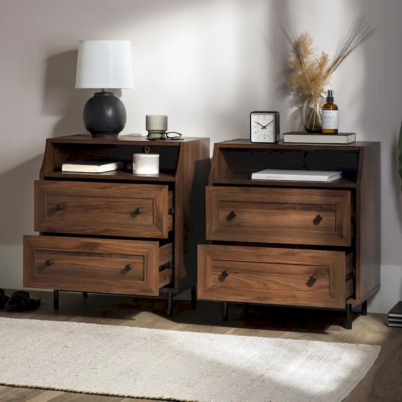 Middlebrook Modern 2-Drawer USB Nightstand, Set of 2