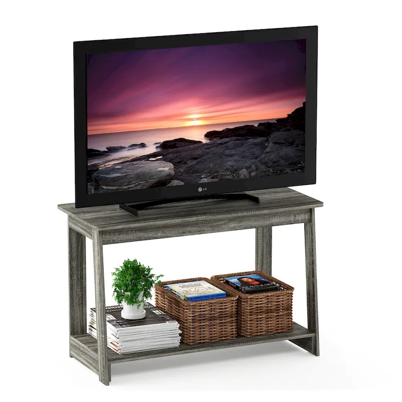 Compact TV Stand with Bottom Shelf