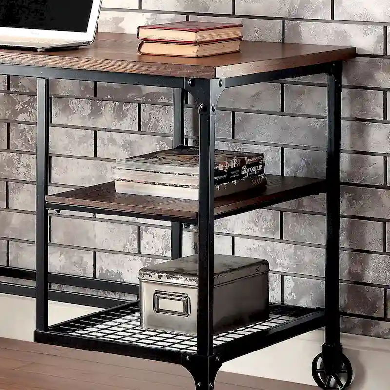 Ursa Industrial Oak 48-inch Metal Computer Desk by Furniture of America