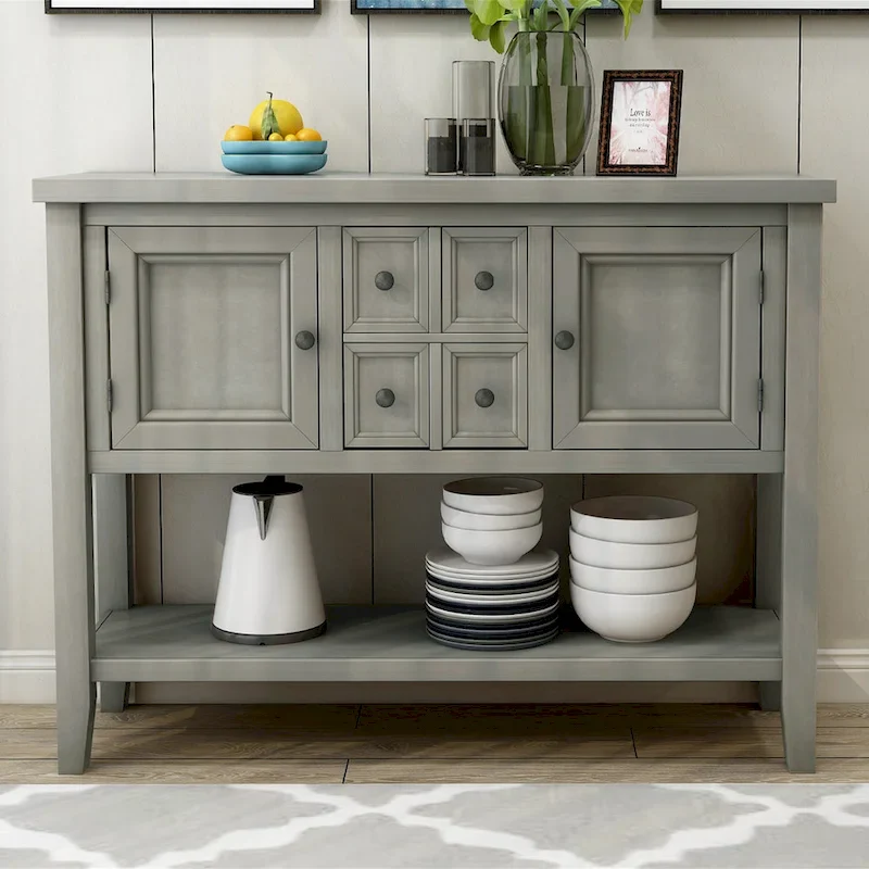 Buffet Sideboard Console Table with Bottom Shelf