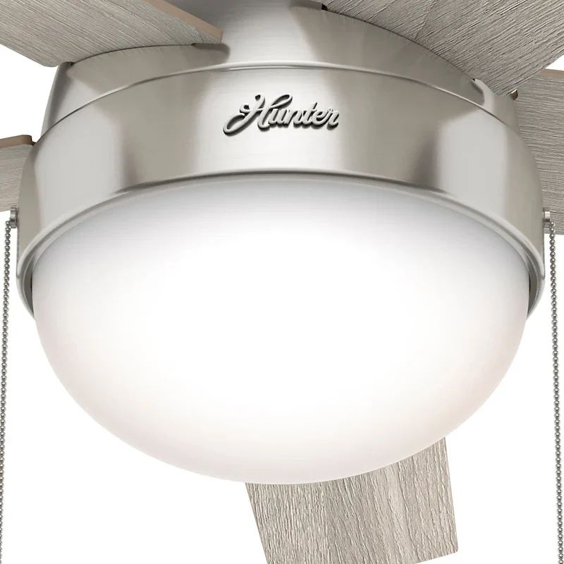 Hunter 46  Anslee Low Profile Ceiling Fan with LED Light Kit and Pull Chain - Silver