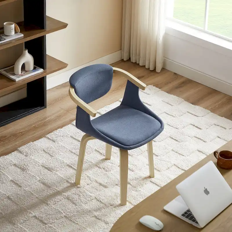 Art Leon Swivel Upholstered and Wood Accent Chair