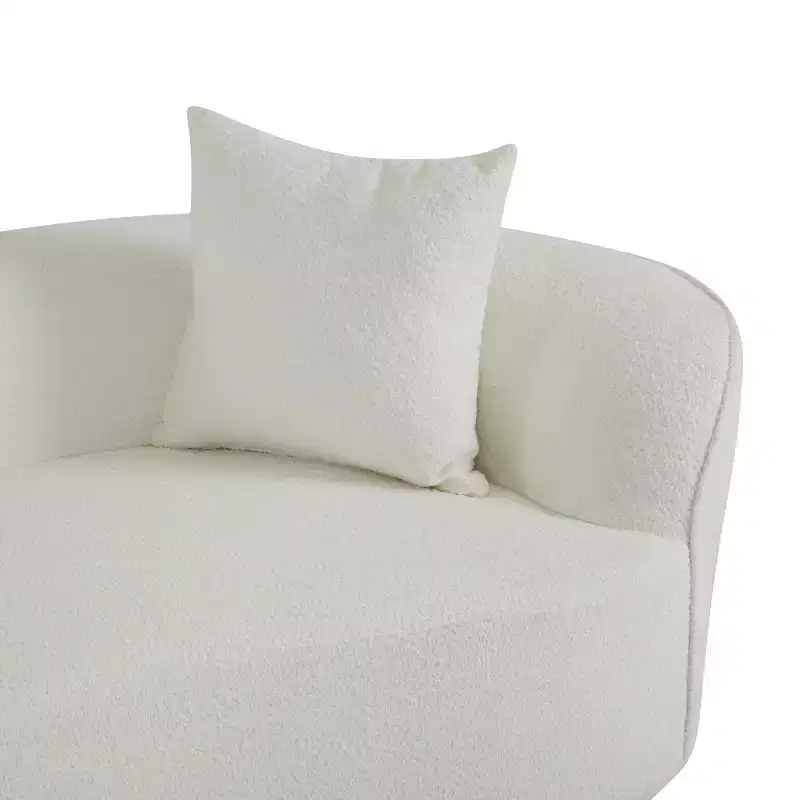 Christopher Knight Home Hailey 126 Modern Boucle Upholstered 5 Seater Curved Sectional Sofa with Pillows