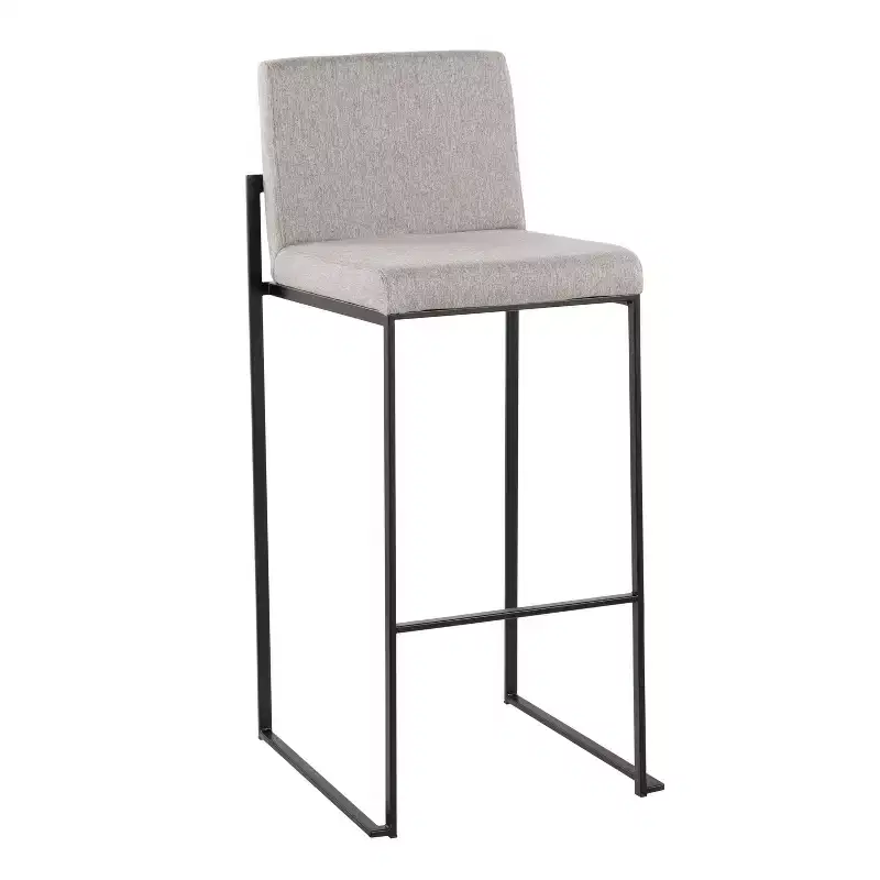 LumiSource Set of 3 Fuji High Back Barstools Fabric