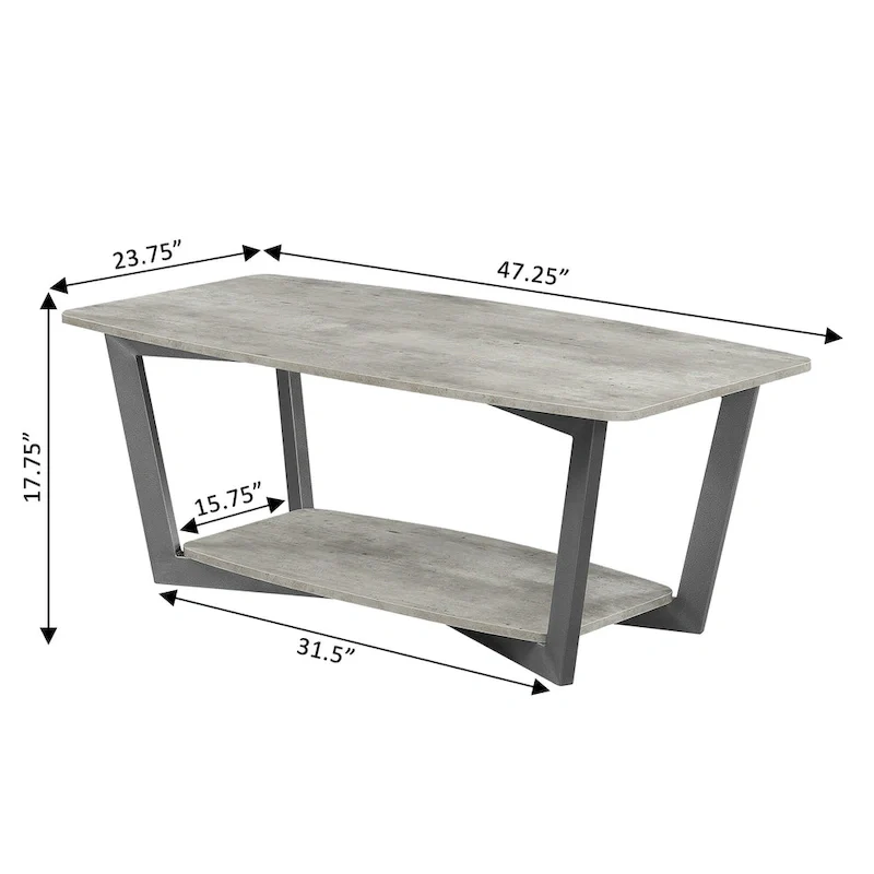 Convenience Concepts Graystone Coffee Table with Shelf