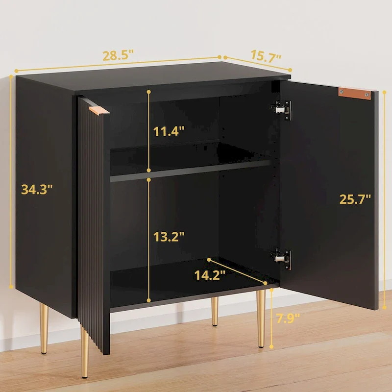 Sideboard Buffet Cabinet Set of 2 with Adjustable Shelves -