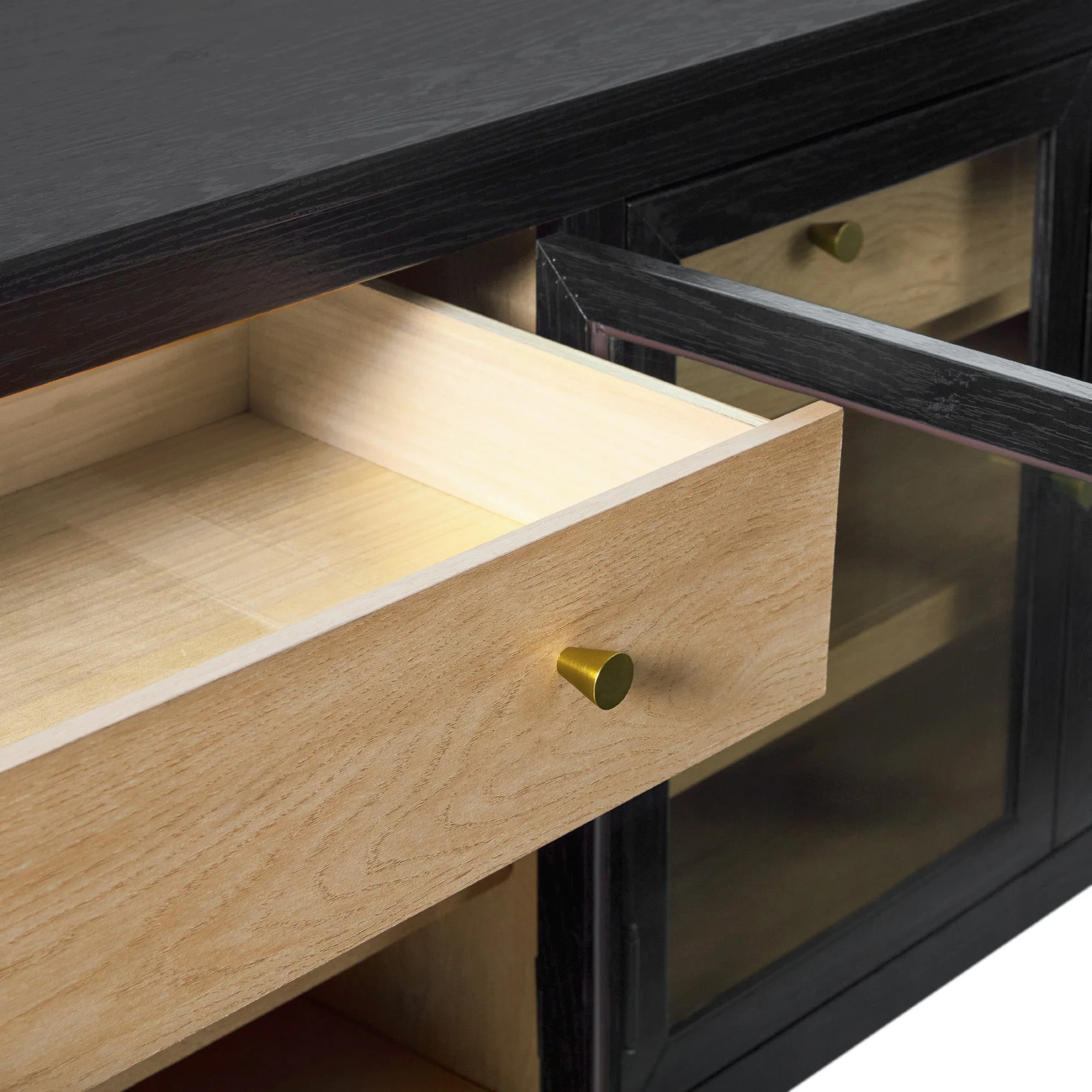 Harlow Traditional Easy Assembly Glass Door 70¡± Sideboard/TV Stand