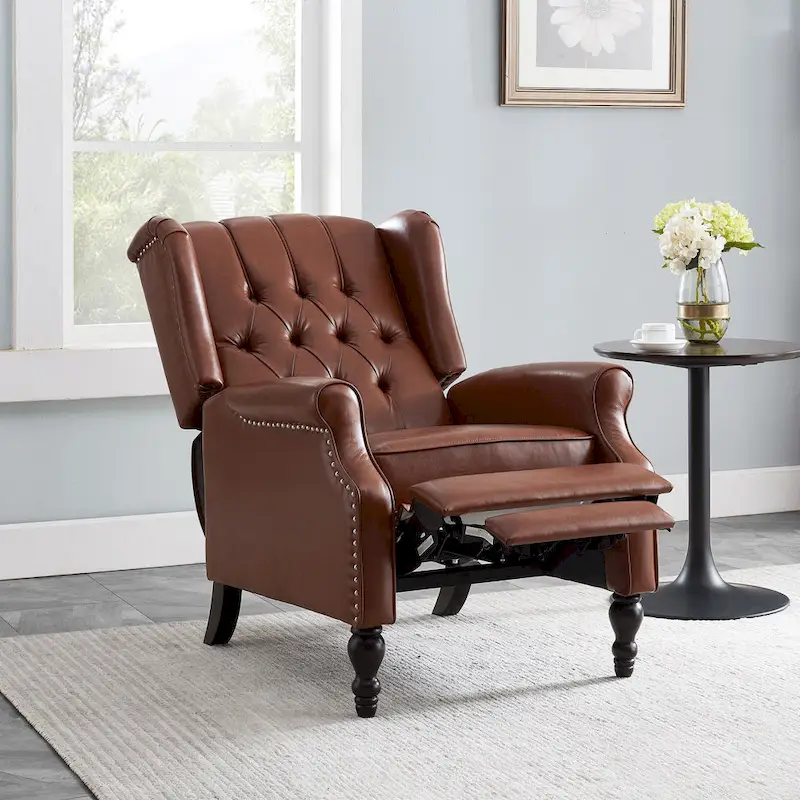 Walter Brown Bonded Leather Recliner Club Chair by Christopher Knight Home
