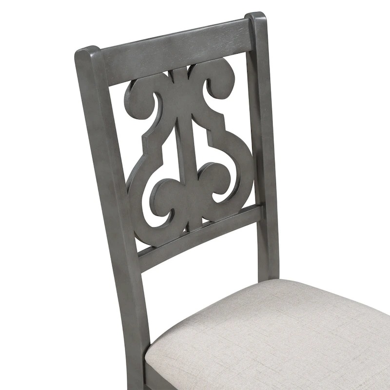 Retro 5-Piece Wooden Dining Table Set with 4 Chairs & Round Table