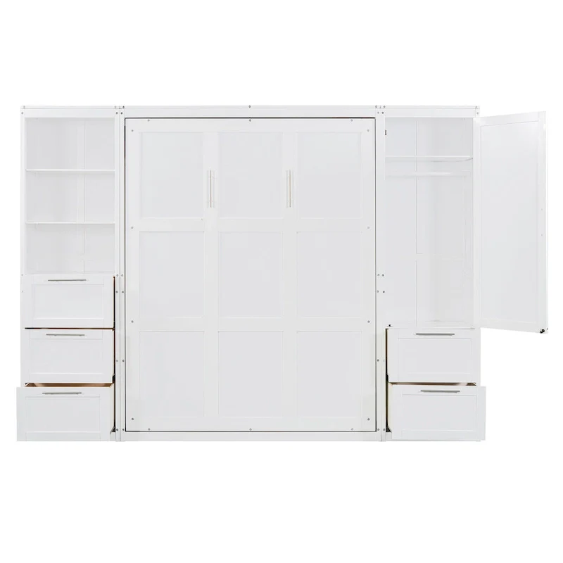 Modern Queen Murphy Bed with Closet and Drawers