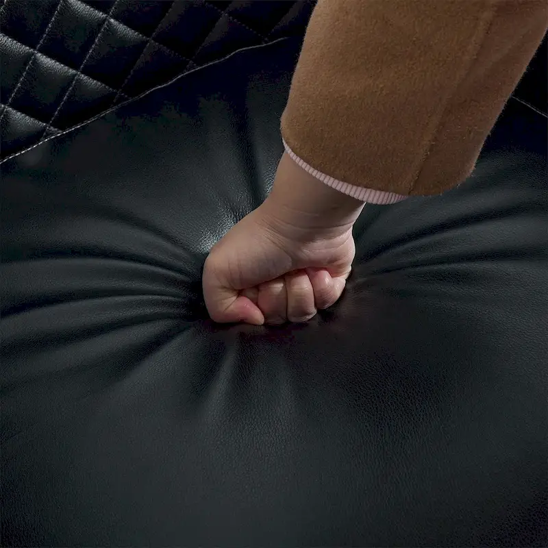 Modern Armchair Faux Leather Nailhead Trim Swivel Accent Chair