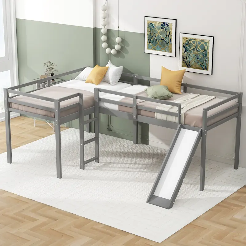 Loft Bed with Ladder and Slide