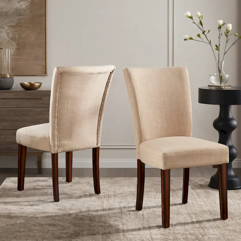 Dinant Linen Parsons Dining Chairs (Set of 2)