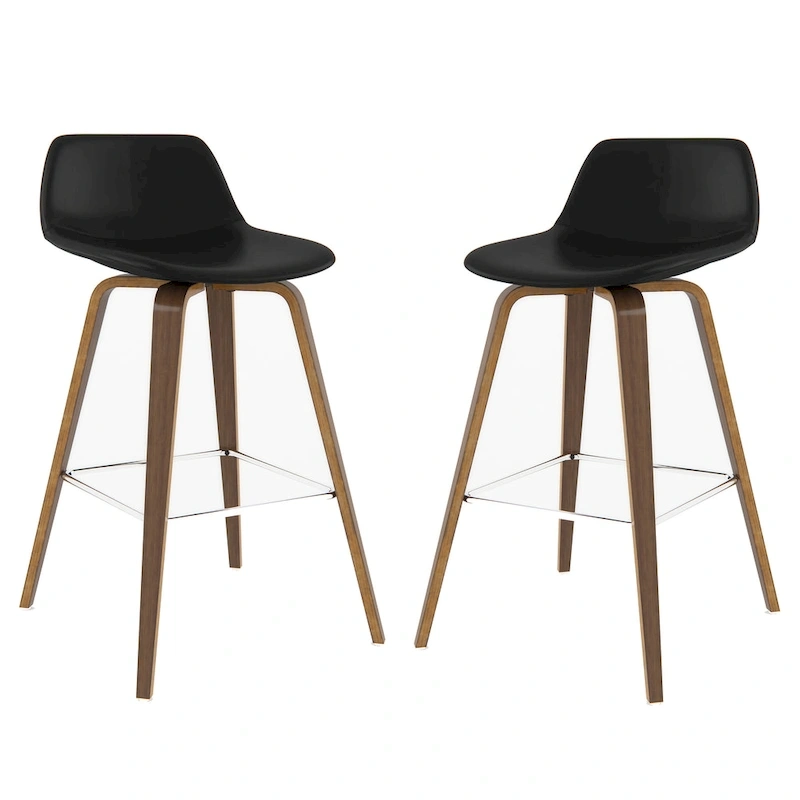 WYNDENHALL Cacey Mid Century Modern Bentwood Counter Height Stool (Set of 2) - 20.7 x 21.1 x 36.6