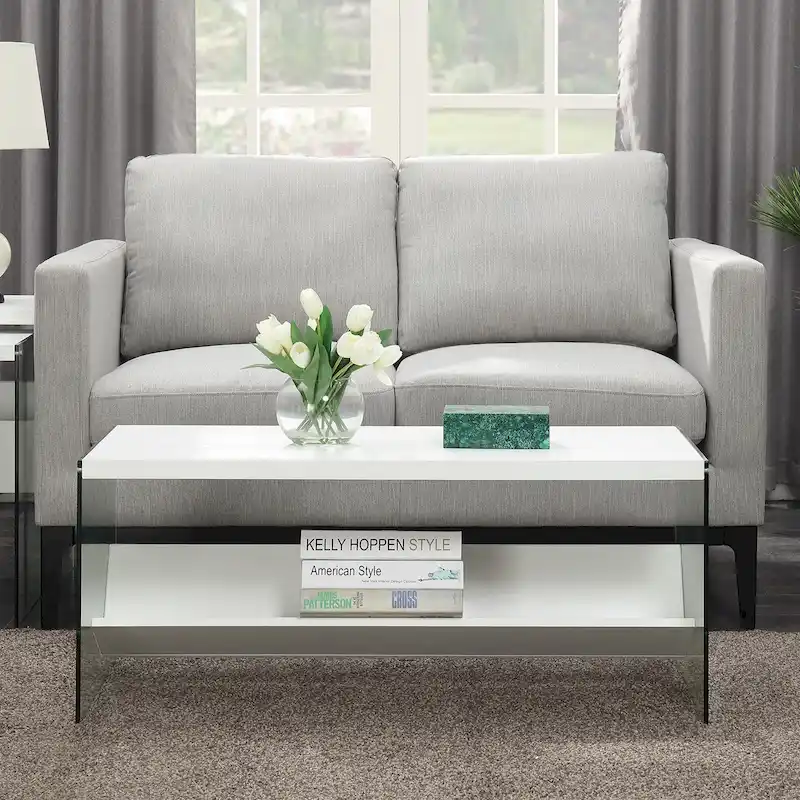 Convenience Concepts SoHo Glass Coffee Table with Shelf