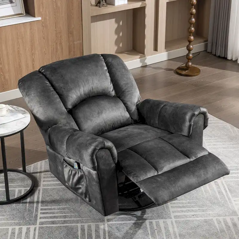 Swivel Rocker Recliners Rocking Swivel Recliner Chair With Massage And Heat With Side Pockets