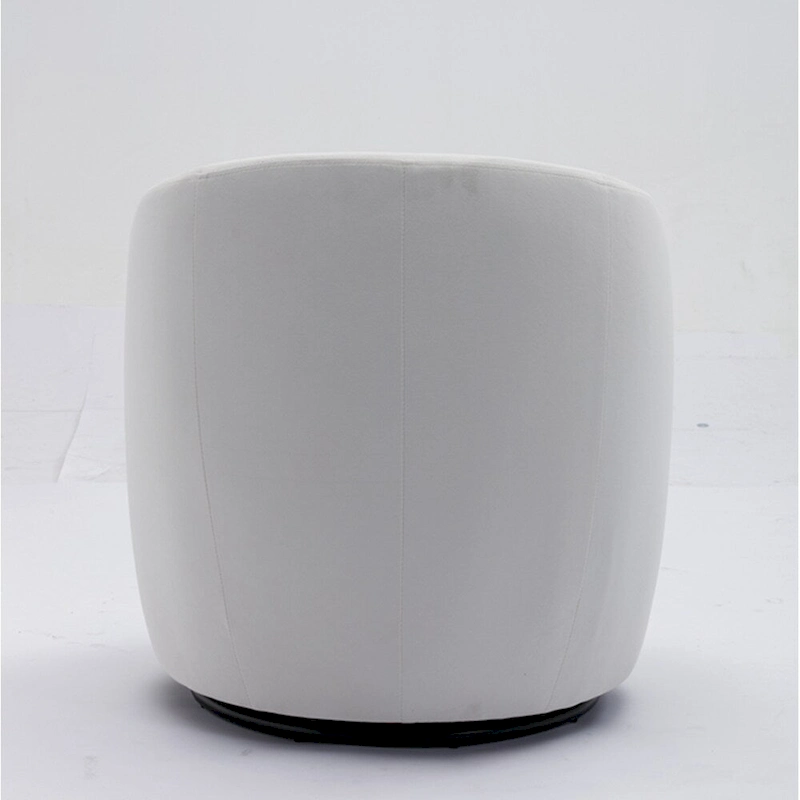 Velvet Swivel Accent Armchair Barrel Chair With Powder Coating Ring