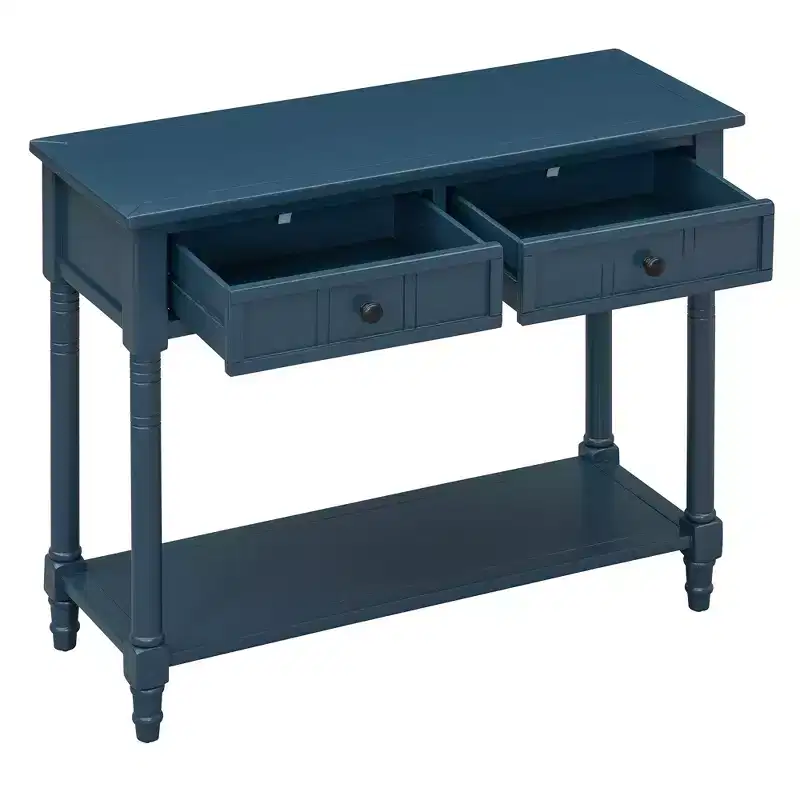 GDFStudio Darren Traditional Entryway Console Table with 2 Drawers and Bottom Shelf