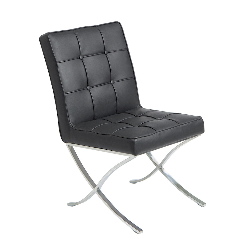 Milania Modern Button Tufted Leather Dining Chairs (Set of 2) by Christopher Knight Home