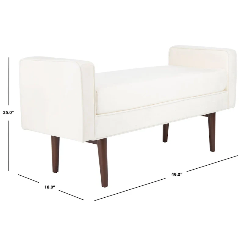 SAFAVIEH Rosalee Mid-Century Modern 25-inch Bench - 49 W x 18 L x 25 H - 49Wx18Dx25H
